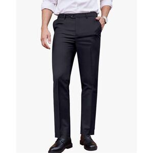 NEW Men's Flat Straight Wrinkle Free Expandable Waist Pants 42/30
